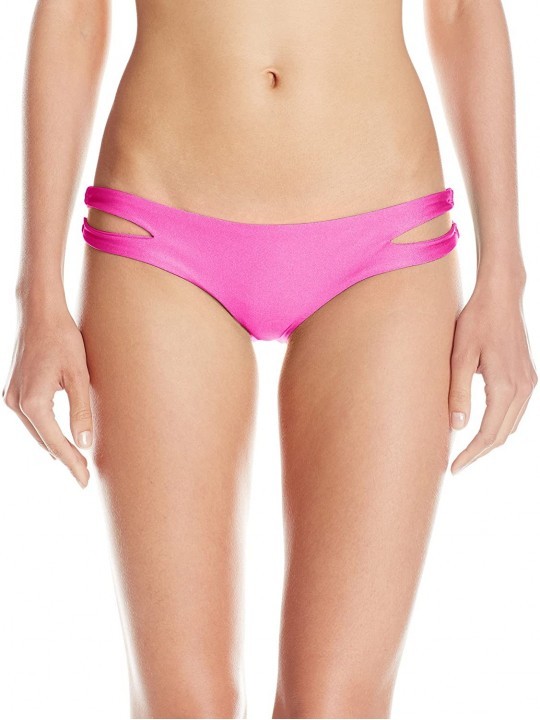 Bottoms Women's Borrachera De Mar Zig Zag Open Side Moderate Bikini Bottom - Too Hot Miami - CC11UI1ZOLN $31.87