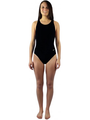 Racing HP Back Swim Suit Girls 22-28 - Black - C7111DTWTHV $22.58