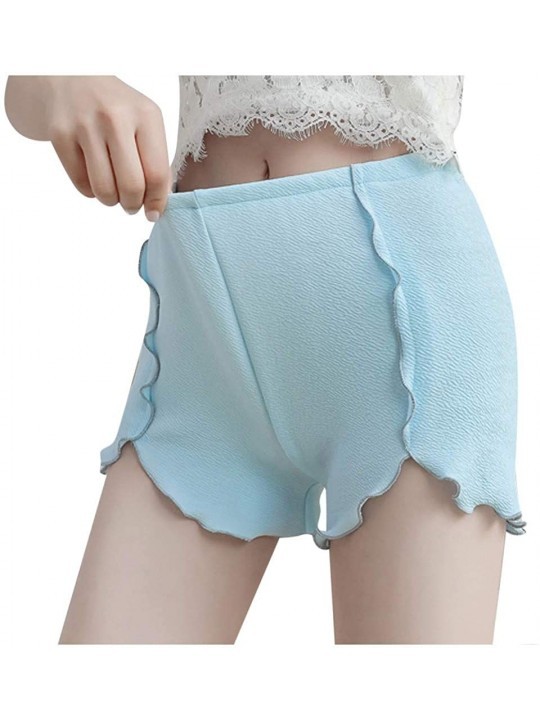 Board Shorts Fashion Women Slim Short Pants Casual Solid Stretchy Underwear Shorts Safety - Blue - CA19CH5LYZH $10.84