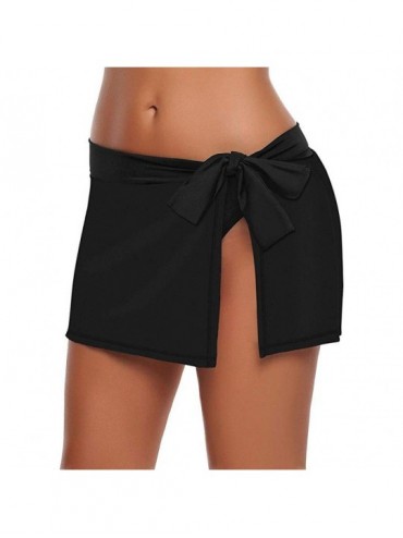 Bottoms Bikini Swimsuit for Women- Sexy Solid Lace up Bikini Bottom Bowknot Side Swimsuit Skirt with Brief high Waisted Bikin...