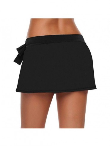 Bottoms Bikini Swimsuit for Women- Sexy Solid Lace up Bikini Bottom Bowknot Side Swimsuit Skirt with Brief high Waisted Bikin...