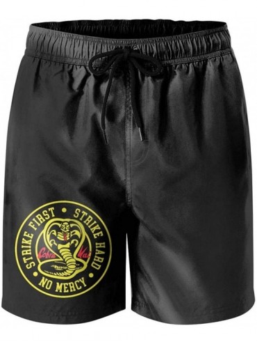 Trunks Black Cobra-Kai-Snake-Logo-Strike-Hard-First-No-Mercy-Men Basketball Shorts Personalized Fashion Shorts for Mens - Whi...