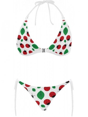 Sets Cherry Sexy Halter Bikini Swimsuit (Front Buckle) for Women - Design15 - CS18T9O22YH $60.16