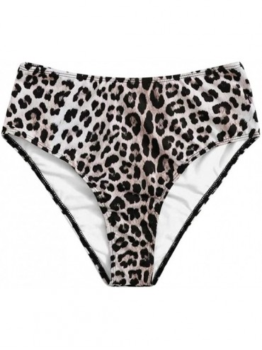Bottoms Women's Retro Leopard Snakeskin High Waisted Bikini Bottom Swim Short Tankinis Bottom - Leopard Gray - CQ196DDCUWD $1...