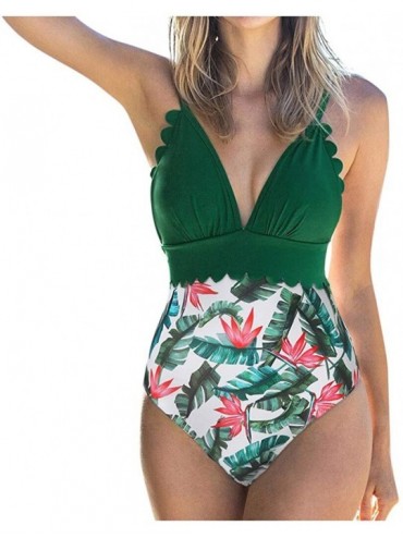 One-Pieces Swimsuits for Women Tummy Control-One Piece Printing Swimwear Front Hollow Bathing Suits Monokinis Summer Swimsuit...