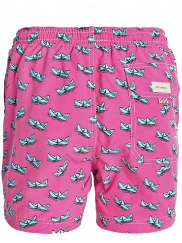 Trunks Men's Swim Trunks - Slim Fit European Style Quick Dry Designer Beach Shorts Tropical Collection (S-XXXL) - Pink Paper ...