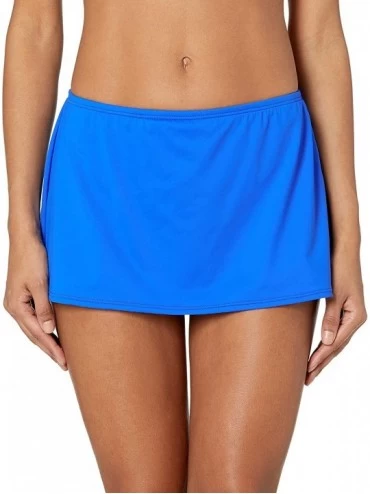 Tankinis Women's Kokomo Swim Skirt Mid Rise Bikini Bottom Swimsuit - Imperial Blue - CQ18GWKQUZT $80.07