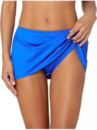 Tankinis Women's Kokomo Swim Skirt Mid Rise Bikini Bottom Swimsuit - Imperial Blue - CQ18GWKQUZT $35.71