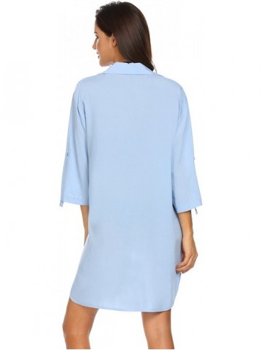 Cover-Ups Women's Cover Up Shirt Swimsuit Beach Bikini Beachwear Bathing Suit - Sky Blue - C0193U3GUMA $15.72