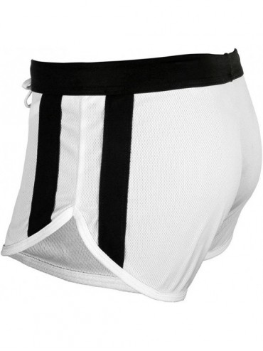 Trunks Mens Draw-String Bodybuilding Shorts Athletic Gym Shorts Swimwear Short - White - CW17YL9C5GY $11.58