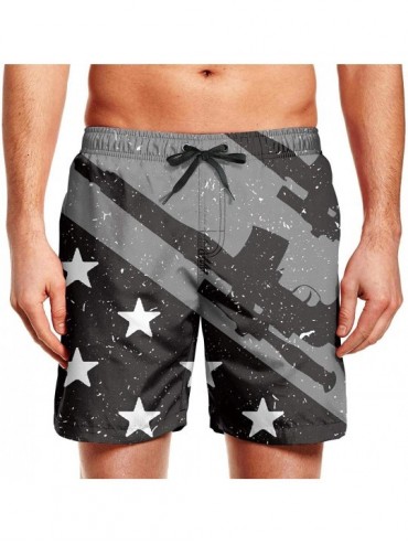 Trunks Mens Swim Trunks Flag of Texas State Quick Dry Printed Beach Shorts Casual - Gun Usa Flag - C018TLSL5L8 $60.28