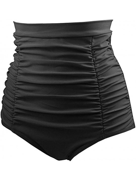 Bottoms Swimwear- Women Bikini Bathing Sexy Beach Swimwear High Waist Trunks Shorts Pants - Black - C818EIEY4DI $19.43