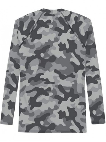 Rash Guards Camo Camouflage Men's Rash Guard Long Sleeve Shirt - CY19DZCT0GC $35.22