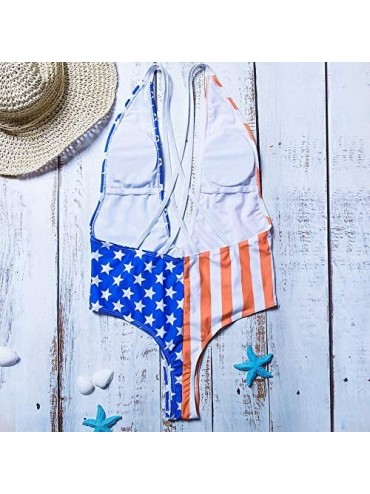 One-Pieces Big Sales for Women! Women American Flag Loose 4th of July One Piece Beach Swimwear Monokini Bikini Red - CF18O3M6...