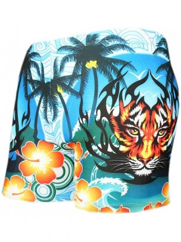 Trunks Floral Print Swim Shorts - Tiger Blue - CQ18OUCCAAK $13.46