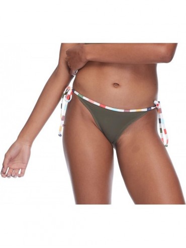 Tankinis Women's Tiki Tie Side Cheeky Bikini Bottom Swimsuit - Amazonia Stripe - CI18ICHZNYW $29.78