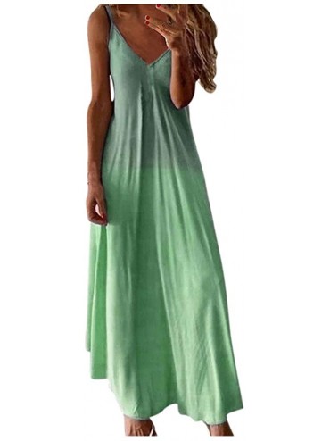 Cover-Ups Loose Plain Maxi Dresses Women's Short Sleeve Casual Long Dresses with Pockets - 1-green - C118MC393A4 $27.90