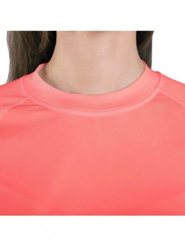 Rash Guards Women's Long Sleeve Rashguard Swim Shirts UV UPF 50+ Sun Protection Swimsuit Top - Coral - CV18TQLRL0E $14.81
