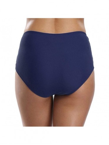 Sets Bikini Swimsuit for Women- Sexy Hollow Out Solid Mid Waist Beach Bikini Swimwear Brief Trunks high Waisted Bikini Bottom...