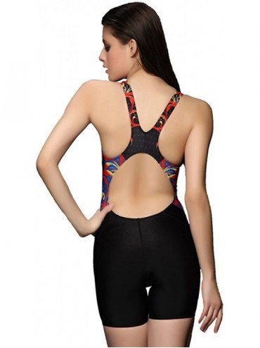 Racing Women Sports Bodysuit Athletic Swimsuit - Red - CG12O12QZNU $14.00