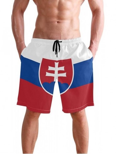 Trunks South Carolina State Flag Men's Swim Trunks Beach Shorts with Pockets - Slovakia Flag - CM18Q2T4M7E $49.83