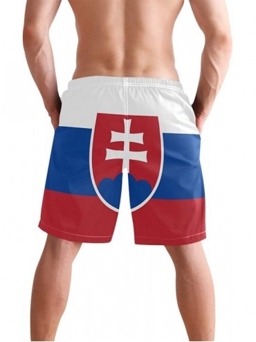 Trunks South Carolina State Flag Men's Swim Trunks Beach Shorts with Pockets - Slovakia Flag - CM18Q2T4M7E $20.33