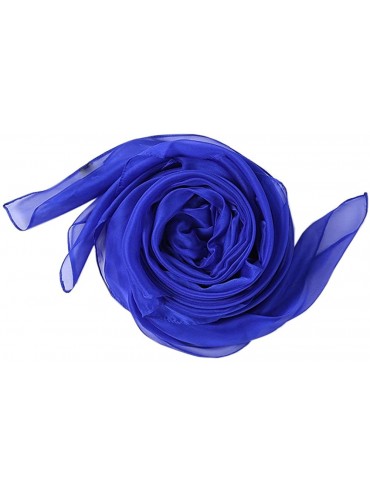 Cover-Ups Women's Swimwear Imitate Silk Shawl Swimsuit Large Wrap Sheer Scarf - Dark Blue - CD17YOQO7W9 $13.54