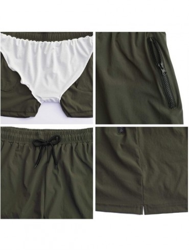 Trunks Mens Swimwear Sports Shorts Swim Trunks with Zipper Pockets - Grey - CV18RMK80RY $14.82