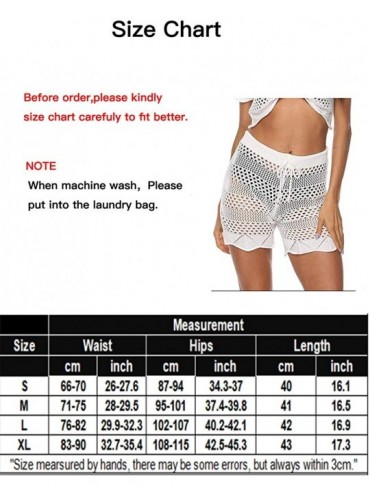 Cover-Ups Womens Crochet Net Hollow Out Beach Pants Sexy Swimsuit Cover Up Pants - Z1-white - CT18S2M0GX5 $15.42