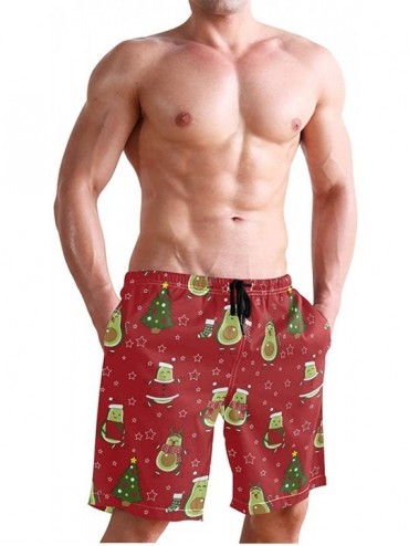 Board Shorts Men's Quick Dry Swim Trunks with Pockets Billiard Ball Beach Board Shorts Bathing Suits - Avocado Christmas Holi...