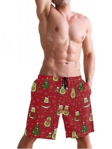 Board Shorts Men's Quick Dry Swim Trunks with Pockets Billiard Ball Beach Board Shorts Bathing Suits - Avocado Christmas Holi...