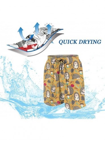 Board Shorts Men's Swim Trunks Hedgehog Tree Printed Beach Board Shorts with Pockets Cool Novelty Bathing Suits for Teen Boys...