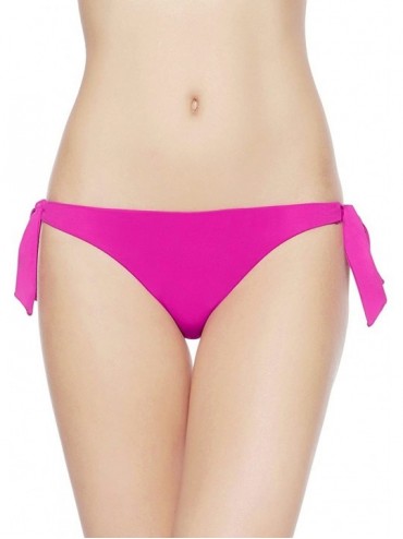 Tankinis Womens Cheeky Bottom Tieside Brazilian Bikini Briefs Sweetheart Hipster - Magenta - CD17Y0SID5O $29.13