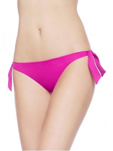 Tankinis Womens Cheeky Bottom Tieside Brazilian Bikini Briefs Sweetheart Hipster - Magenta - CD17Y0SID5O $12.65