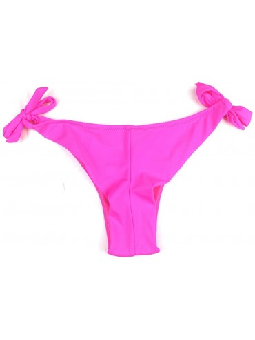 Tankinis Womens Cheeky Bottom Tieside Brazilian Bikini Briefs Sweetheart Hipster - Magenta - CD17Y0SID5O $12.65