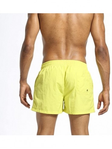 Trunks Men's Swimwear Running Surfing Sports Beach Camouflage Shorts Trunks Board Pants - Yellow - CJ18SMC343C $14.71