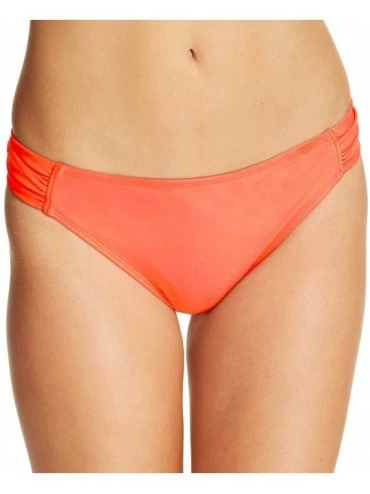 Tankinis Women's Ruched Side-Tab Bikini Bottom - Coral - CI183D3O4RS $18.61