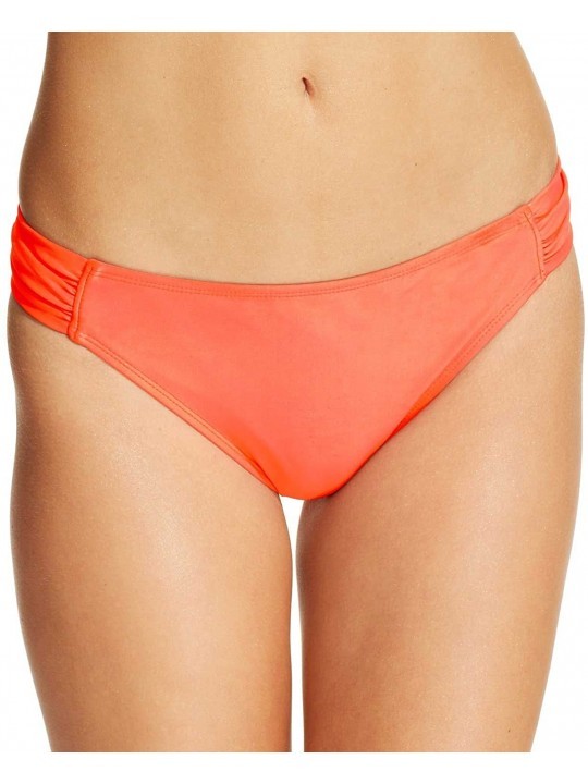 Tankinis Women's Ruched Side-Tab Bikini Bottom - Coral - CI183D3O4RS $8.30