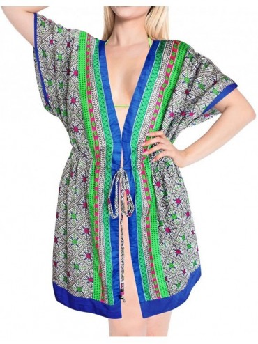Cover-Ups Women's Open Front Kimono Cardigan Coverup Coat Outwear Top Solid Plain - Blue_p444 - C212E5QU1X7 $36.08