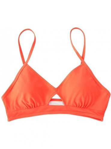 Tops Women's Bandeau Adjustable Straps Bikini Top - Bright Orange - CN197X0YNYI $33.17