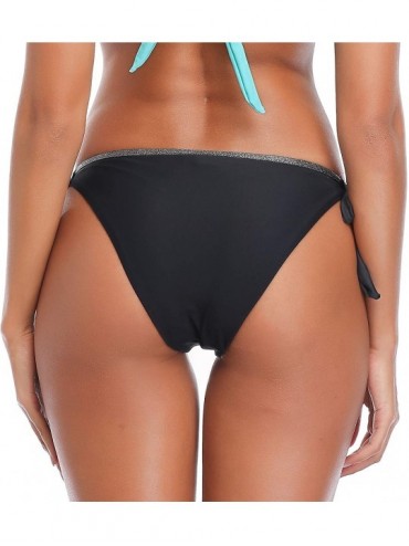 Tankinis Bandeau Bikini Swimsuit for Women Push Up Womens Bathing Suits Removable Straps Beach Sexy Swimwear - Black Turquois...