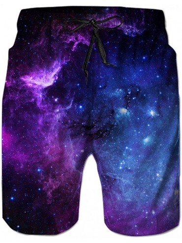 Trunks Mens Swim Trunks 3D Print Quick Dry Swimwear Summer Casual Athletic Beach Short Bathing Suits with Pockets - Galaxy 20...