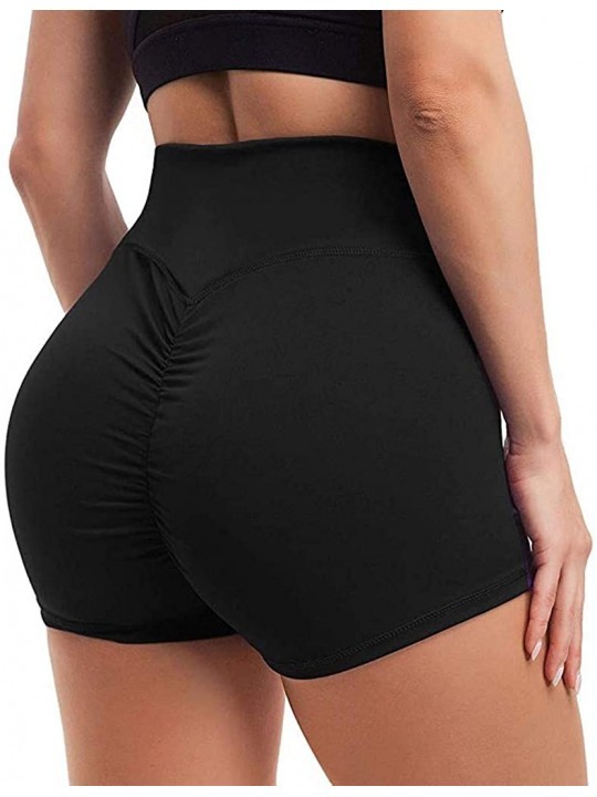 Board Shorts Women Yoga Shorts Ruched Booty High Waisted Gym Workout Shorts Butt Lifting Sports Pants - Black - CE1900SDINR $...