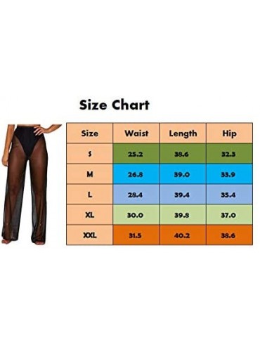 Cover-Ups Women's Perspective Sheer Mesh Pants Swimsuit Bikini Bottom Cover ups Pants - Black(high Waist) - CR18UR4QU4C $12.56