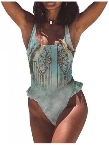Bottoms Custom Bikini Set Fantasy- Buried City Dark Print Comfortable and Sexy - Multi 11-one-piece Swimsuit - CL19E70T524 $5...