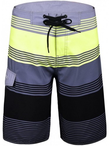 Trunks Men's Board Shorts Summer Holiday Surf Trunks Quick Dry - Gray2 - CU18327MYQT $35.20