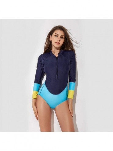 Rash Guards Women Long Sleeve Zip UV Protection Rashguard Swimwear Surfing Fashion One Piece Swimsuit Printing Bathing Suit 1...