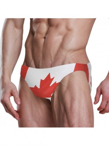 Briefs Men Swimwear Swim Bikini Briefs Barbados Flag Swimsuits Board Surf Shorts Trunks - Canadian Flag - CG18SSK3AN5 $19.47