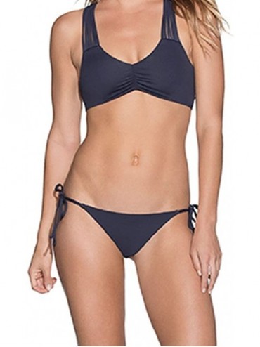 Bottoms Women's Sunny Reversable Bikini Bottom Swimsuit - Dark Gray - C9186L22SU8 $76.36