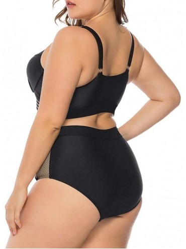 Sets Women's Plus Size Bikini Set Floral Print High Waisted Swimsuit Tummy Control 2 Pieces Bathing Suit - Atrous - CI18TN0US...